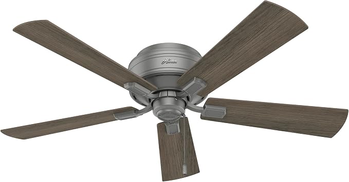Hunter Crestfield, Indoor, Ceiling Fan, Quiet, 52 inch, Matte Silver