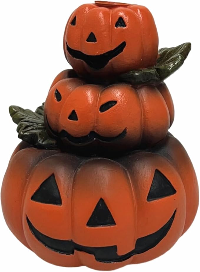 HOSLEY Resin Backflow Incense Cone Burner Holder, Pumpkins Decor Statue 4.72" High with 20 Pieces of Dragon Blood Backflow Incense Cones