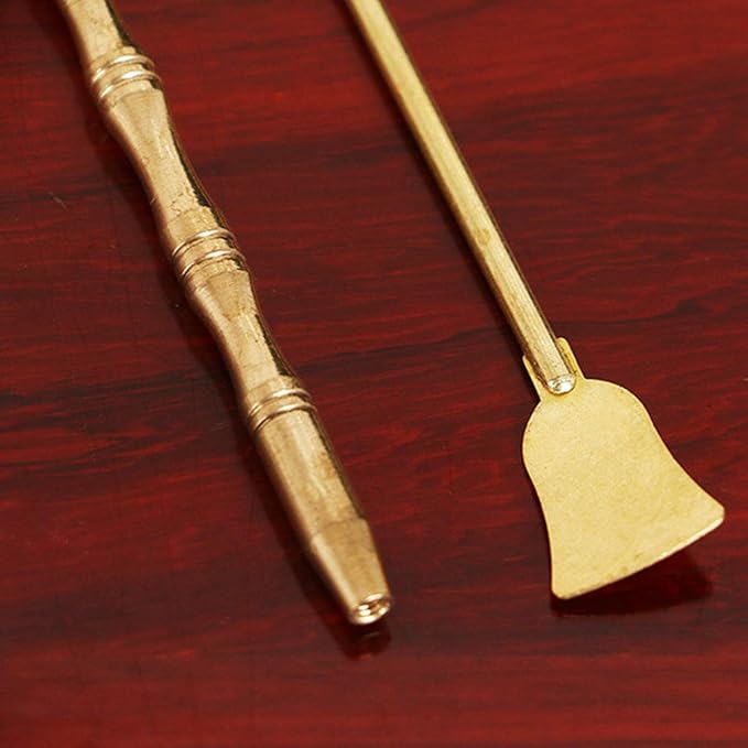 heyous 2IN1 Incense Tools Set Incense Equipment Copper Spoon and Shovel for Incense Burner Yoga Meditation Room