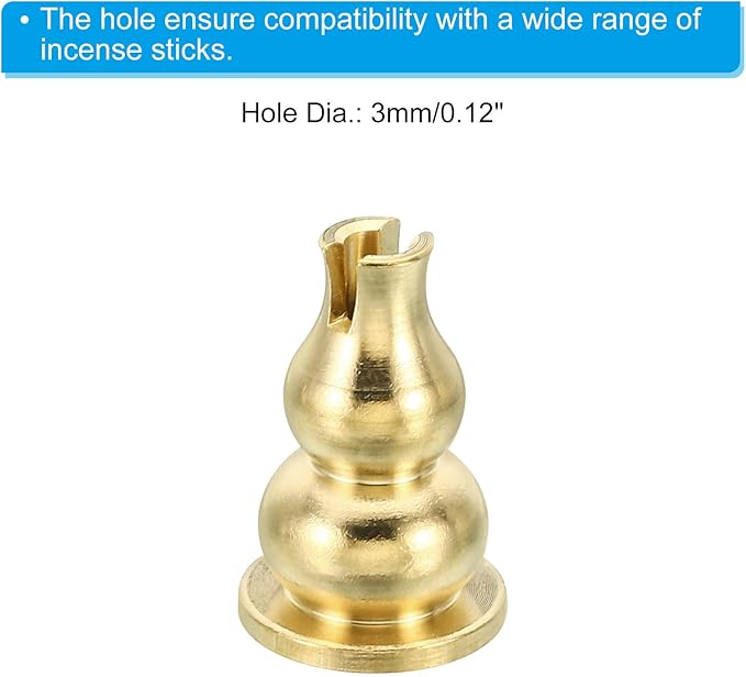PATIKIL Coil Incense Holder, 4 Pack Brass Incense Burner Stick Holder Incense Stand Base Gourd Type for Yoga Spa Room Home Office, 0.63" Dia. 1.02" Tall