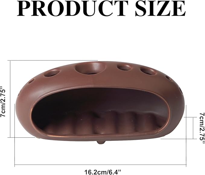 3 in 1 Palo Santo Holder for Sage Bundles Cone Incense, Handcrafted Ceramic Incense Burner Holder Ash Catcher with Chimney, Smudge Bowl for Yoga Meditation Home Decor (Multi - Porous Red)