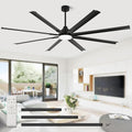 96 Inch Industrial Ceiling Fan with Light and Remote Control, Large Ceiling Fans with 8 Reversible Aluminum Blades, 3CCT, 6-Speed,Commercial Ceiling Fan for Porch/Garage/Shop