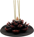 Ebros Buddha Padma Lotus Incense Stick and Backflow Cone Holder Burner Figurine Zen Feng Shui Mandala Buddhism Misting Fog Flower Blossoms Home Fragrance Decor