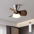 20 Inch Ceiling Fan with Light，3 Blades，Silver with Light with Remote Control Small Ceiling Fan ， Suitable for Living Room, Dining Room，Bedroom