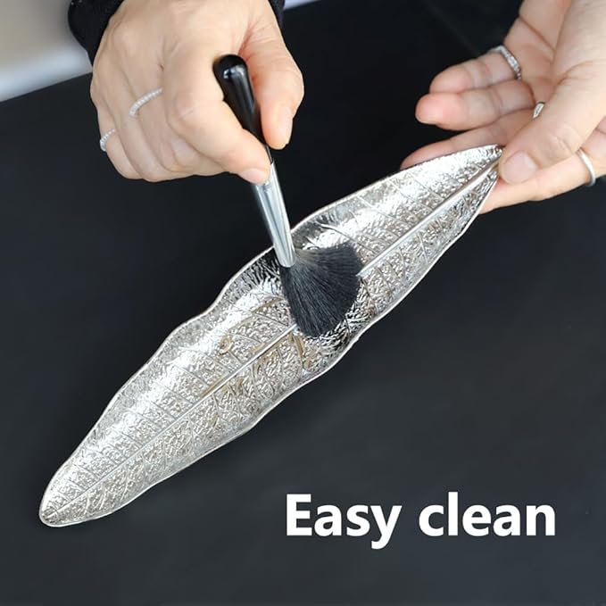 Leaf and Snail Incense Burner, Incense Holder Set Incense Ash Catcher, Incense Sticks Holder for Meditation Room, Yoga, Home, Office (Silver)