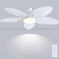 PHORUS 62"Large White Outdoor Palm Leaf Ceiling Fans with Lights and Remote | Super Large Airflow with 6 Wind Speeds,Reversible,3 LED Light Colors,50W Quiet DC Motor,4H Timer,Suits for Living Room Patio