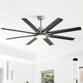 Sofucor 52 Inch Ceiling Fans with Lights and Remote, Modern Black Indoor/Outdoor Ceiling Fan with Quiet Reversible DC Motor, Dimmable LED, 8 Blades Ceiling Fan Light for Bedroom, Living Room, Patio