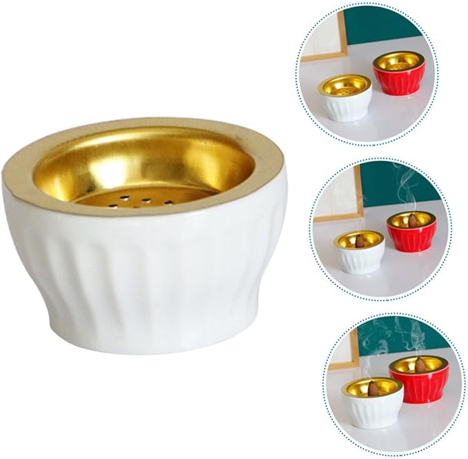 Zerodeko 3pcs Delicate Incense Burner Elegant Ceramic Desktop Censer Holder for Home Office and Meditation Spaces Lightweight Portable Design for Relaxation and Air Purification