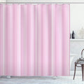 Ambesonne Stripes Shower Curtain, Abstract Ocean Inspired Palette Lines Geometrical Image Illustration, Cloth Fabric Bathroom Decor Set with Hooks, 84" Long Extra, Baby Pink