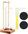 Wooden Incense Holder for Sticks with Detachable Glass Ash Catcher, Anti-Ash Flying No Mess Incense Burner for Yoga Spa Meditation Zen Room Home Decor (Oak 1 Pcs)