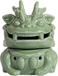 Mini Ceramic Incense Burner - Chinese Classic Plum Green Celadon Glaze, Fragrance Cone & Stick Holder Palo Santo/Sage/Herb Burner for Meditation, Yoga, Desk Decor, Zen Relaxation Gift (Dragon-A)