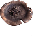 Red Copper Antique Style Metal Lotus Flower Lily Pad Ash Catcher Mini Lucky Turtle Incense Burner Holder Plate Zen Buddha Buddhist Meditation Decor w/Sandalwood Sticks Gift Set