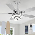 52" Modern Chandelier Fandelier Ceiling Fan with Light | DC motor, reversible, dimmable, 3 adjustable rings for DIY shape; recommended for bedroom, living room, and indoor use.
