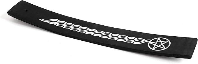 Incense Garden Wooden Incense Holder for Sticks Pentacle Black Painted Wood 10 inches Long