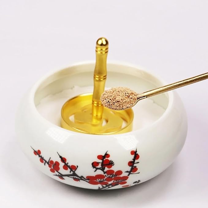 Lovelysp Incense Tool Set Incense Equipment Copper Spoon and Shovel for Incense Burner Copper Incense Spoon Incense Shovel Incense Burner Accessories -2 PCS, Yellow, LS-2401027204