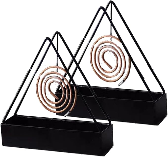 Designer Portable Iron Mosquito Coil Holder 2 pcs Sets with Handle - Fireproof Material Incense Holder