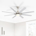 Sofucor Smart Ceiling Fan with Light, 52'' White Indoor/Outdoor Ceiling Fans with Remote Control, Work with Alexa/Google, Reversible DC Motor, ABS 8 Blades Ceiling Fans for Bedroom Living Room Patio