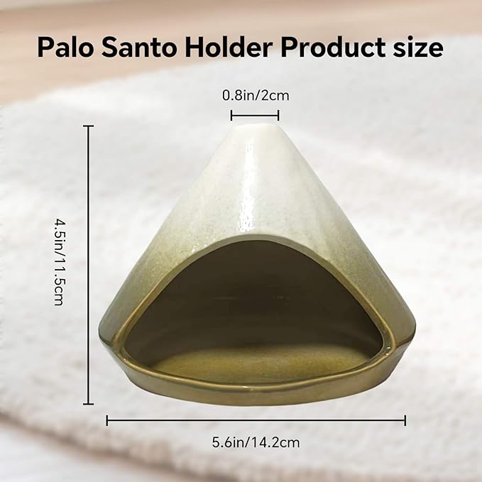 Palo Santo Holder Incense Burner, Ceramic Incense Holder with Ash Catcher, Mini Palo Santo Burner, Unique Aromatic Meditation Gifts for Women, Sage Holder for Burning, Palo Santo Sticks Home Decor