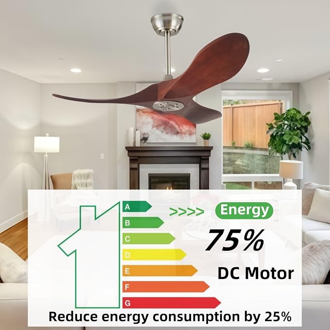 36 Inch Ceiling Fan Without Light With Remote Control,Small Ceiling Fan for Kitchen No Light,3 Solid Wood Blade Propeller Outdoor Ceiling Fans for Indoor, Living Room, Bedroom, Terrace, Porch