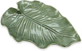 9½" Green Philodendron Leaf Shaped Tray - Handmade Ceramic Porcelain Decorative Plate Dish Catchall Miniature Container for Jewelry Personal Items Incense Holders Trays Décor Gifts