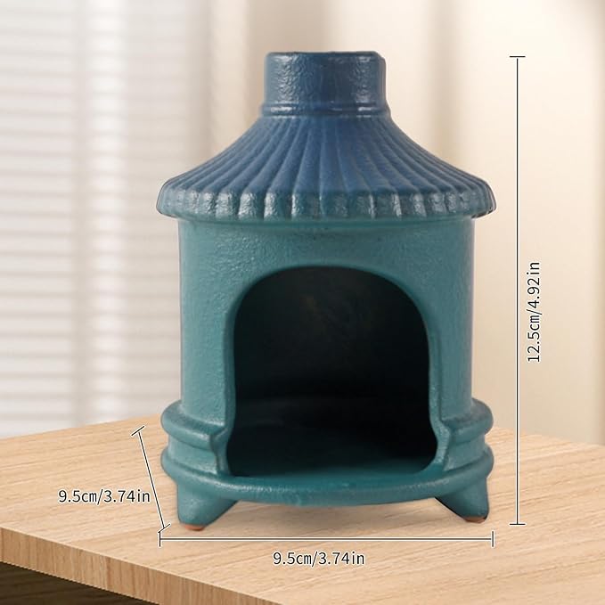 Palo Santo Holder Handmade Ceramic Burner, Mini Chimenea Incense Dish for Palo Santo Sticks, Sage Holder for Burning, Meditation Smudging Home Decor