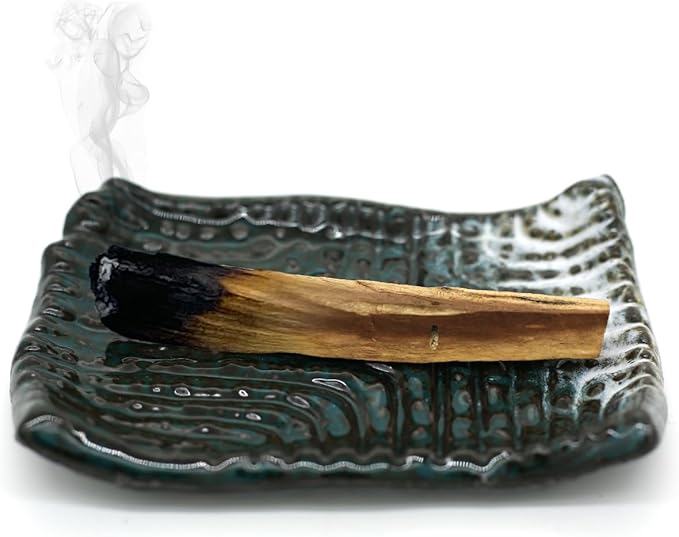 TOBOHU Ceramic Palo Santo Holder and Burner - Incense Stick Burning Bowl for Wood Sticks