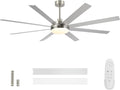 72 Inch Ceiling Fans with Lights and Remote Control, Brushed Nickel | Wooden Blades,Reversible Quiet DC Motor, 6-Speed, 3CCT Dimmable LED, Timer for Living Room, Bedroom, Office