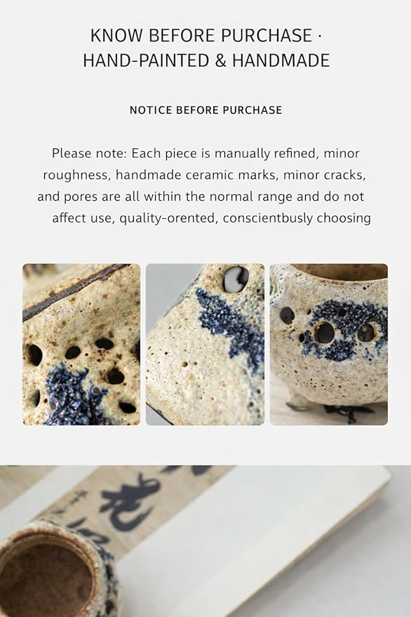 Wabi-Sabi Ceramic Incense Burner - Handmade Old Rock Clay Bowl for Coils, Cones & Agarwood - Zen Meditation Decor