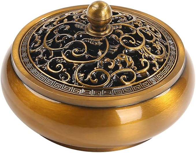 Vintage Metal Coil Incense Burner, Incense Holder for Sticks/Coil Incense/Incense Cones-Ash Catcher