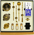 Incense Burner Kit, Incense Burner & Incense Powder Burner for DIY Incense Making Kit, Home Fragrance Holder for Aromatherapy, Meditation, Yoga(Brass Lotus Cover)