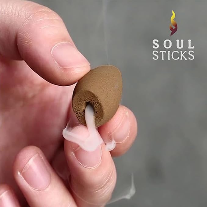 SOUL STICKS Backflow Incense Holder Burner Waterfall Fountain for Home, Office, Yoga, Room Decor & Aromatherapy with 1 Pack of 10 Backflow Fragrance Cones Included (Peaceful Garden)