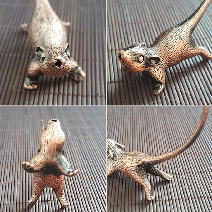 HOMSFOU Mouse Shape Incense Holder Retro Animal Incense Burner Mini Holder for Home Office Yoga Meditation Tea House Decor 2.95X2.71X1.41In