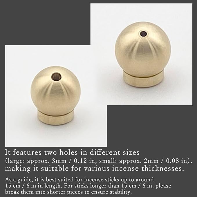 KOFUAN Brass Incense Holder Ball & Stand Set for Japanese Incense Minimalist Design Made in Japan Modern & Stylish Home Decor