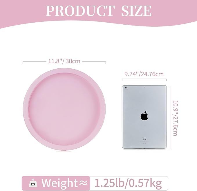 Hanobe Pink Round Decorative Tray with Beaded Edge | Durable paulownia wood, for displaying perfumes, candles, or jewelry on a dresser, coffee table, vanity, bathroom counter.