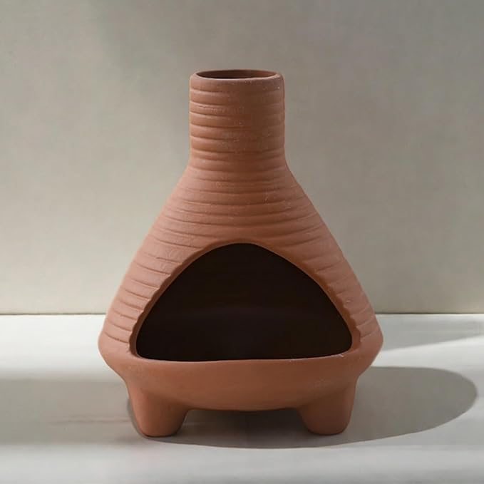 Ceramic Palo Santo Holder Burner, Handmade Incense Burner, Cone Ash Catcher Smudge Bowl for Meditation Yoga Home Decor Incense Holder, Brown