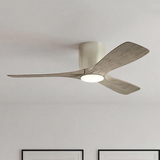 Kichler Volos 48” Indoor Ceiling Fan with LED Light and Wall Control in Brushed Nickel, Contemporary Ceiling Fan with Light, 300032NI