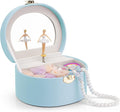 VLANDO Bithday Gift for Girl - Musical Jewelry Box for Girls, Small Kid Music Box with Ballerina for Party Bedroom Decor, Gifts for Girls Kids - Blue