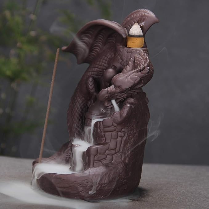 Fly Dragon Backflow Incense Burner Handmade Waterfall Incense Holders Home Decor Gift Statue Ornaments
