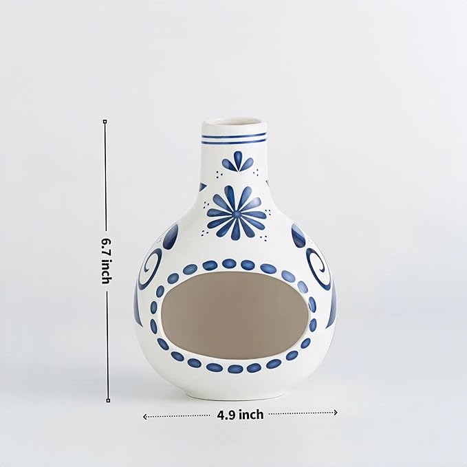 Handmade Ceramic Palo Santo Holder – Suitable for Burning Sage & Palo Santo - Mini Chimenea-Style Burner, an Incense Burner for Spiritual Meditation, Yoga or Home Decoration