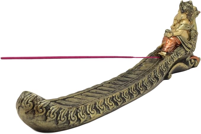 Ebros Supreme Hindu God Ganapati Lord Ganesha Riding A Peacock Incense Stick Burner Holder Statue Hinduism Vastu God of Wisdom Success and Prosperity Altar Decor Figurine