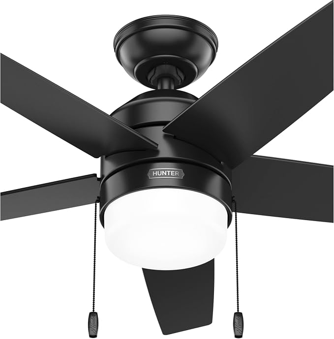 Hunter Bardot, Indoor, Ceiling Fan, Modern, 5 Blades, 44 inch, Matte Black