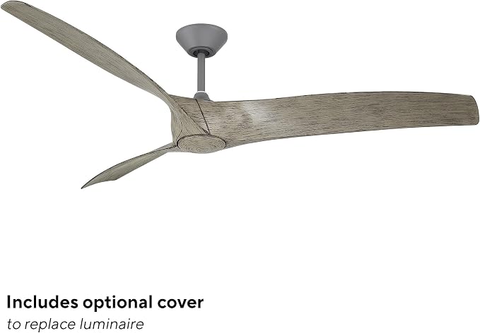 Modern Forms Zephyr 3 Blade 72 in. Indoor and Outdoor Smart Downrod Ceiling Fan with Remote Control - Integrated LED Selectable 4CCT 2700K-3000K-4000K-5000K - Graphite/Weathered Wood