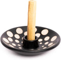 Palo Santo Holder with 5 Sticks - Luna Sundara Handmade Ceramic Incense Burner - Polka Dot Chulucanas Pottery from Peru - Smudge Bowl for Sage - Aromatherapy Gift Set