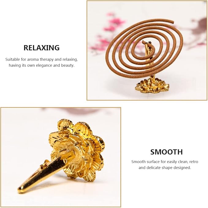 Healifty Buddha Hand Incense Clip with Base 2-Pack 1.18 Inch Metal Coil Incense Holder for Meditation Yoga Home Fragrance and Buddhist Decor