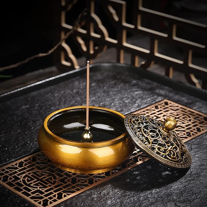 Vintage Metal Coil Incense Burner, Incense Holder for Sticks/Coil Incense/Incense Cones-Ash Catcher