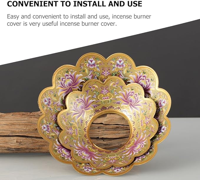 DECHOUS 3Pcs Buddha Incense Burner Bowl Covers Ash Holder Vintage Buddha Incense Bowl Ash Guard for Incense Burner Supplies Buddha Incense Bowl Ash