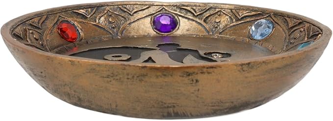Ebros Gift Yoga Meditation Yin Yang Symbol with Chakra Zone Color Beads Incense Sticks Holder Burner Round Dish Medallion Figurine 5" Diameter Zen Feng Shui Vastu Home Fragrance Tabletop Altar Decor