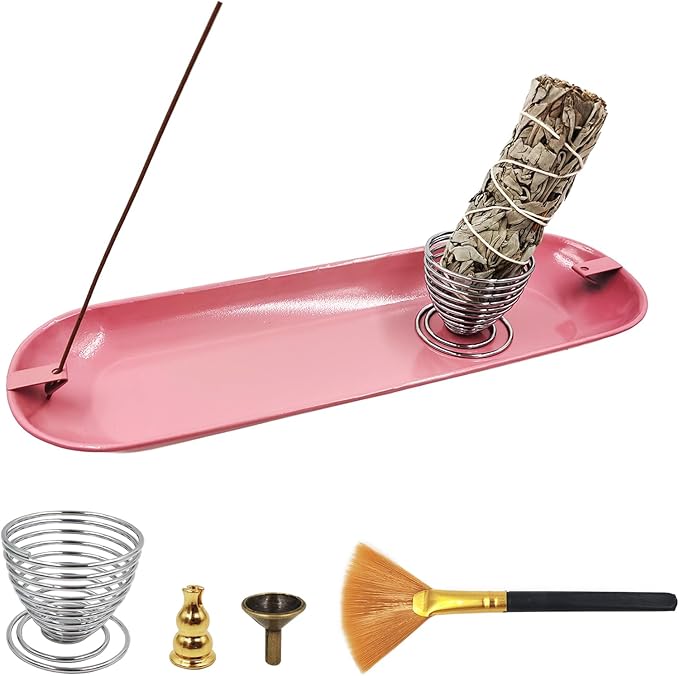 SLKIJDHFB Incense Stick Holder Palo Santo Holder, Sage Holder, Handmade Incense Burner Home Decor for Meditation Yoga Pink