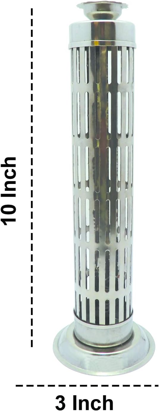 Incense Stick Holder Steel Dhoop Agarbatti Incense Burner Burner Dhoop Cone Holder Pooja Accessory Agarbatti Stand Ash Catcher for agarbattis Safety 10 Inches Long