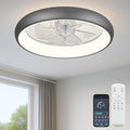 Fszdorj 20'' Ceiling Fan with Light, Upgraded Low Profile Ceiling Fan with Light, Dimmable Flush Mount Ceiling Fan with Light, Fan light, 6 Speeds, App & Remote Control, Quiet Fan for Bedroom, Kitchen